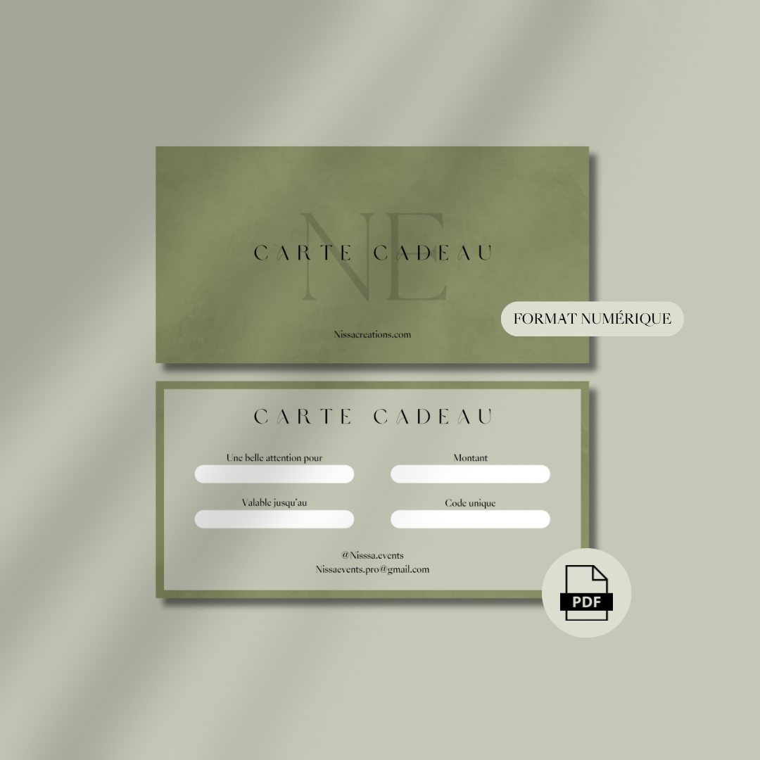 Carte Cadeau - Nissa Events (format numérique)