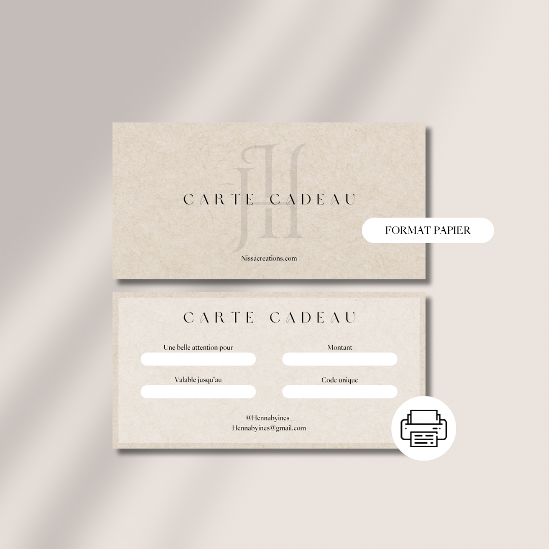 Carte Cadeau - Henna by Ines (format papier)