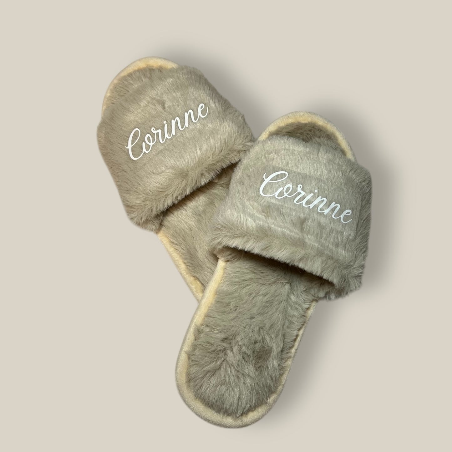 Chaussons fourrure - Beige