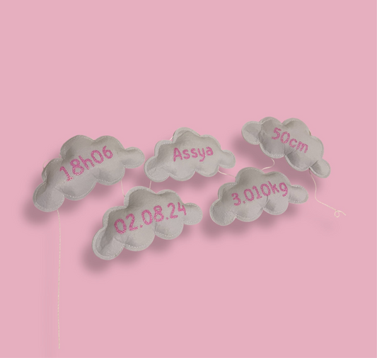 Guirlande Nuage - Rose