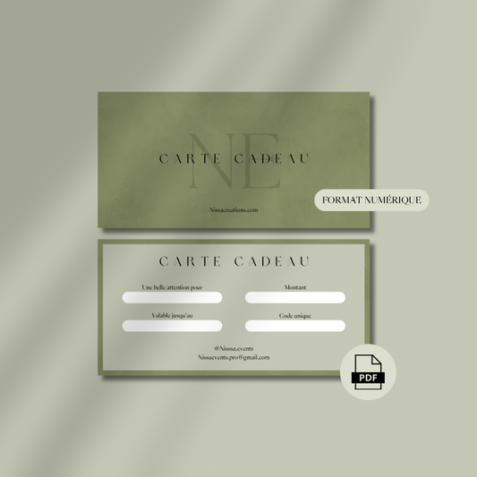 Carte Cadeau - Nissa Events (format numérique)